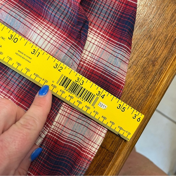 C.E. Schmidt workwear red navy plaid button down short sleeve size 2XLT - Picture 5 of 8